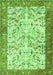 Serging Thickness of Machine Washable Animal Green Traditional Area Rugs, wshtr2931grn