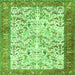 Serging Thickness of Animal Green Traditional Rug, tr2931grn