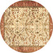 Round Animal Brown Traditional Rug, tr2931brn