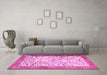 Machine Washable Animal Pink Traditional Rug in a Living Room, wshtr2931pnk