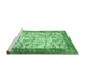 Sideview of Machine Washable Animal Emerald Green Traditional Area Rugs, wshtr2931emgrn