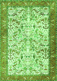 Animal Green Traditional Rug, tr2931grn