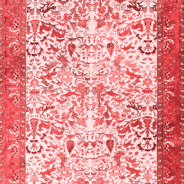 Machine Washable Animal Red Traditional Rug, wshtr2931red
