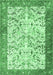 Machine Washable Animal Emerald Green Traditional Area Rugs, wshtr2931emgrn