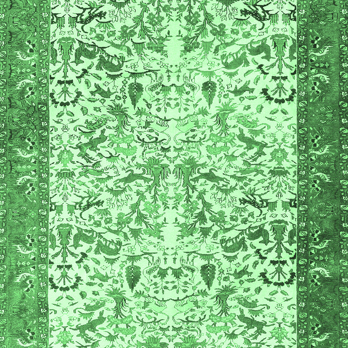 Machine Washable Animal Emerald Green Traditional Area Rugs, wshtr2931emgrn