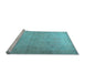 Sideview of Machine Washable Persian Light Blue Traditional Rug, wshtr2932lblu