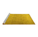 Sideview of Machine Washable Persian Yellow Traditional Rug, wshtr2932yw