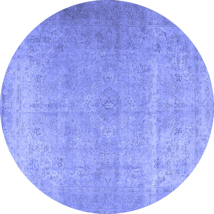 Round Persian Blue Traditional Rug, tr2932blu