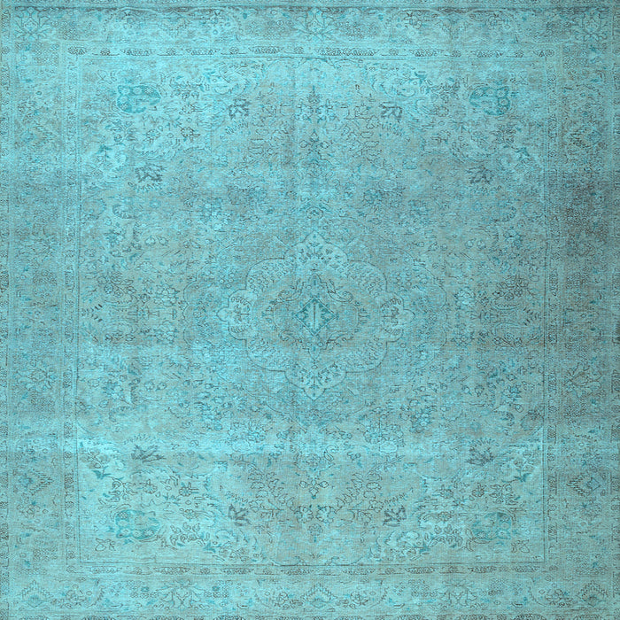 Square Machine Washable Persian Light Blue Traditional Rug, wshtr2932lblu