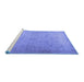 Sideview of Machine Washable Persian Blue Traditional Rug, wshtr2932blu