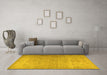 Machine Washable Persian Yellow Traditional Rug in a Living Room, wshtr2932yw