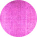 Round Persian Pink Traditional Rug, tr2932pnk