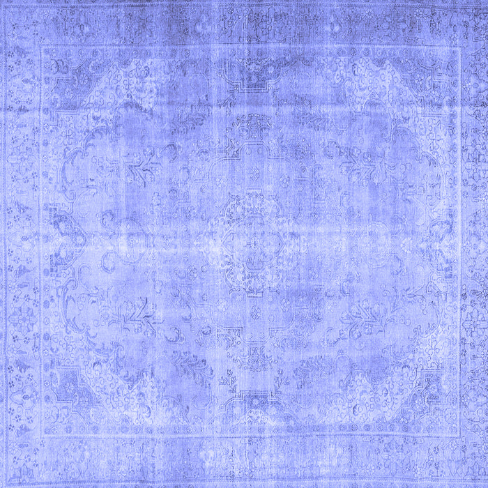 Square Machine Washable Persian Blue Traditional Rug, wshtr2933blu