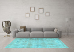 Machine Washable Persian Light Blue Traditional Rug in a Living Room, wshtr2933lblu