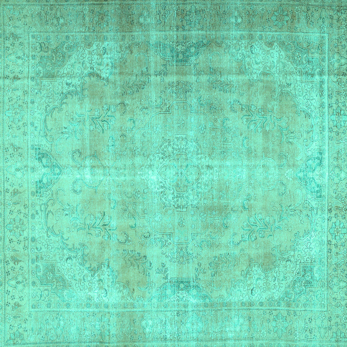 Square Persian Turquoise Traditional Rug, tr2933turq