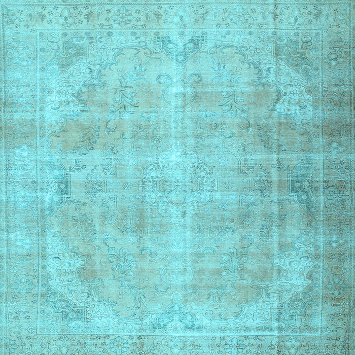 Square Machine Washable Persian Light Blue Traditional Rug, wshtr2933lblu