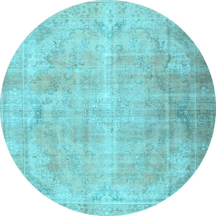 Round Persian Light Blue Traditional Rug, tr2933lblu