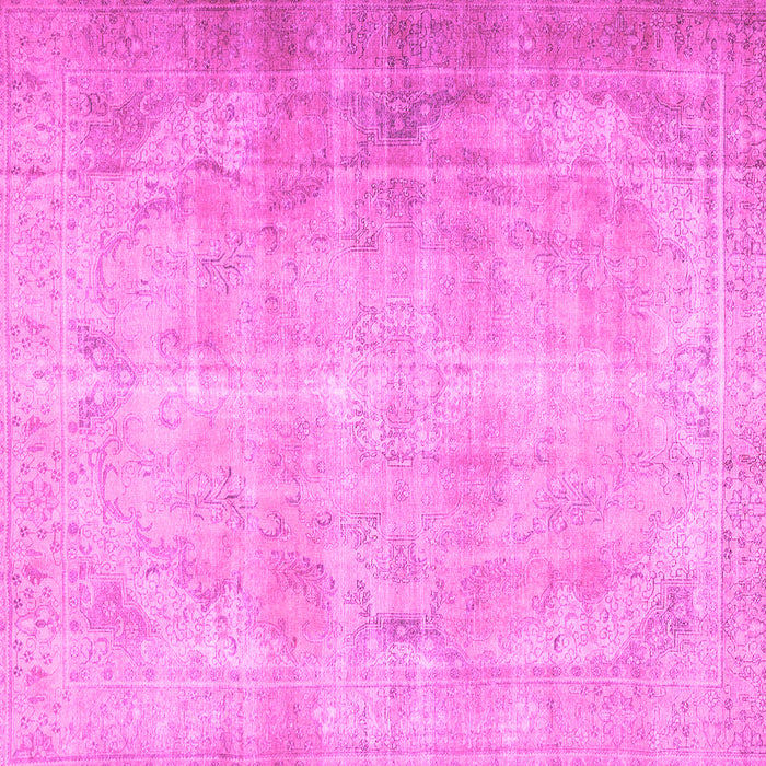 Square Machine Washable Persian Pink Traditional Rug, wshtr2933pnk
