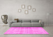 Machine Washable Persian Pink Traditional Rug in a Living Room, wshtr2933pnk