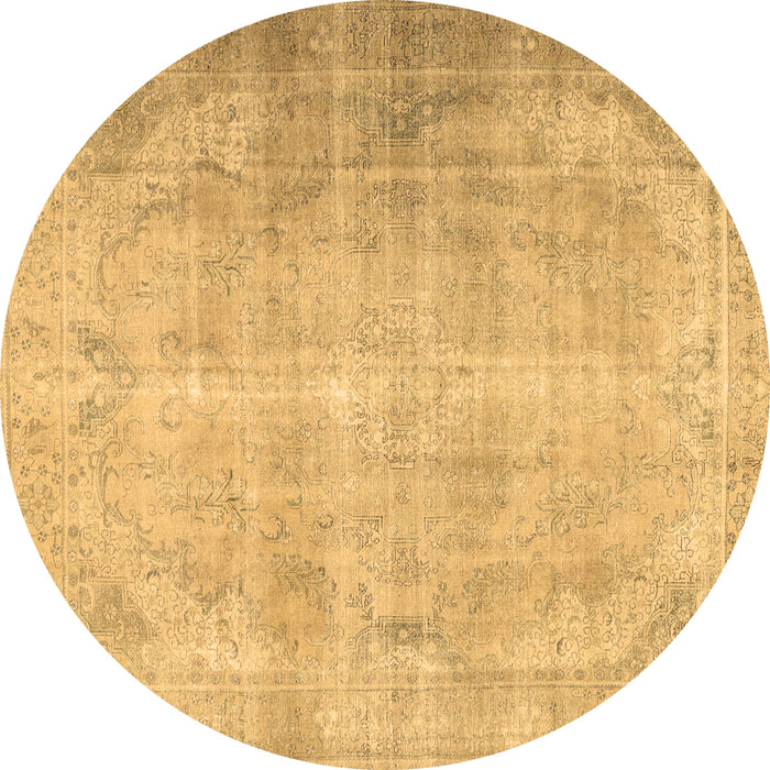 Round Machine Washable Persian Brown Traditional Rug, wshtr2933brn
