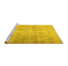 Sideview of Machine Washable Persian Yellow Traditional Rug, wshtr2933yw