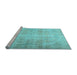 Sideview of Machine Washable Persian Light Blue Traditional Rug, wshtr2933lblu