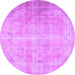 Round Persian Purple Traditional Rug, tr2933pur