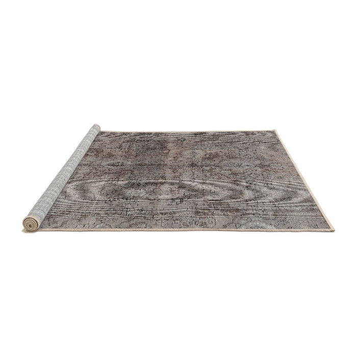 Sideview of Machine Washable Traditional Silver Pink Rug, wshtr2934