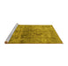 Sideview of Machine Washable Persian Yellow Traditional Rug, wshtr2934yw