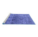 Sideview of Machine Washable Persian Blue Traditional Rug, wshtr2934blu