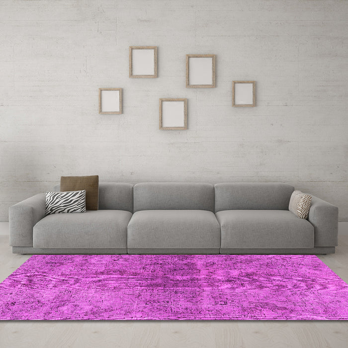 Machine Washable Persian Pink Traditional Rug in a Living Room, wshtr2934pnk