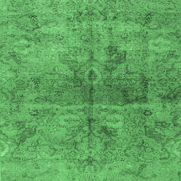 Square Machine Washable Persian Emerald Green Traditional Area Rugs, wshtr2934emgrn