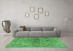 Machine Washable Persian Emerald Green Traditional Area Rugs in a Living Room,, wshtr2934emgrn