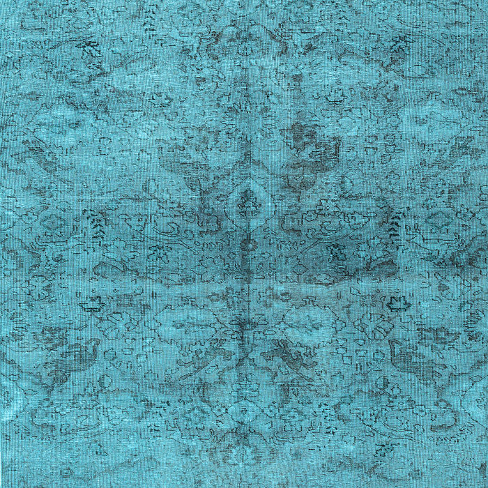 Square Machine Washable Persian Light Blue Traditional Rug, wshtr2934lblu