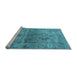 Sideview of Machine Washable Persian Light Blue Traditional Rug, wshtr2934lblu