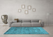 Machine Washable Persian Light Blue Traditional Rug in a Living Room, wshtr2935lblu