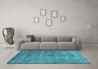 Machine Washable Persian Light Blue Traditional Rug, wshtr2935lblu