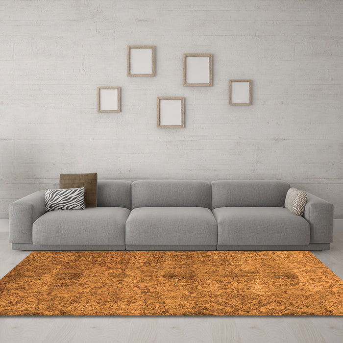 Machine Washable Persian Orange Traditional Area Rugs in a Living Room, wshtr2935org