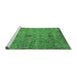 Sideview of Machine Washable Persian Emerald Green Traditional Area Rugs, wshtr2935emgrn