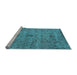 Sideview of Machine Washable Persian Light Blue Traditional Rug, wshtr2935lblu