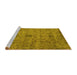 Sideview of Machine Washable Persian Yellow Traditional Rug, wshtr2935yw