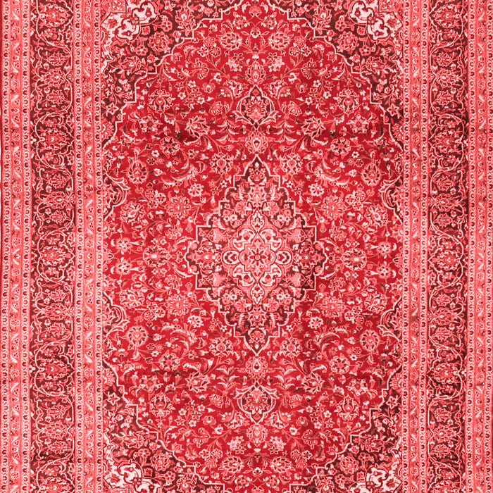 Machine Washable Medallion Red Traditional Rug, wshtr2936red