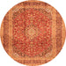 Square Medallion Orange Traditional Rug, tr2936org