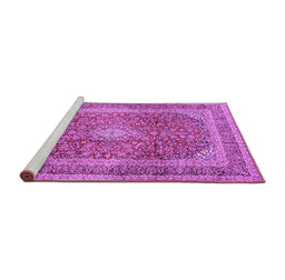 Sideview of Machine Washable Medallion Purple Traditional Area Rugs, wshtr2936pur