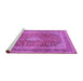 Sideview of Machine Washable Medallion Purple Traditional Area Rugs, wshtr2936pur