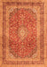 Serging Thickness of Machine Washable Medallion Orange Traditional Area Rugs, wshtr2936org