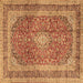 Square Medallion Brown Traditional Rug, tr2936brn