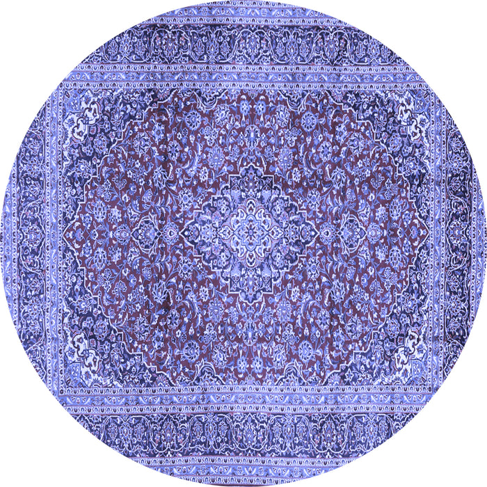 Round Medallion Blue Traditional Rug, tr2936blu