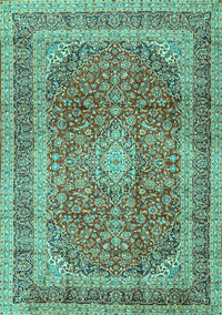 Medallion Turquoise Traditional Rug, tr2936turq