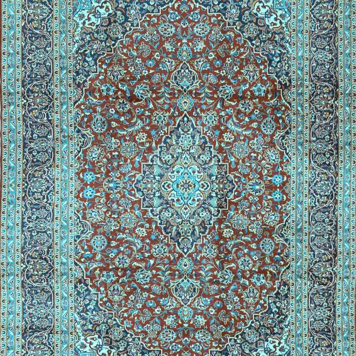 Medallion Light Blue Traditional Rug, tr2936lblu